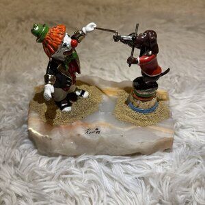 RON LEE Clown Dog Playing Violin Maestro 1984